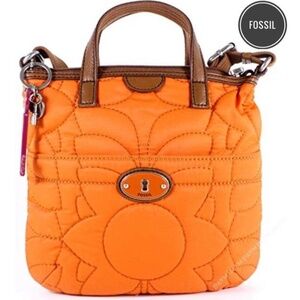 Fossil key-per orange crossbody bag
